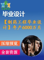 【制藥工程畢業(yè)設(shè)計】年產(chǎn)6000萬片布洛芬 分散片生產(chǎn)車間設(shè)計【含任務(wù)書+開題報告+論文+圖紙+答辯ppt】
