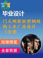 門式剛架輕型鋼結(jié)構(gòu)工業(yè)廠房設(shè)計（含圖紙、計算書）