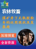 煤礦井下無(wú)軌膠輪車的運(yùn)用現(xiàn)狀及發(fā)展趨勢(shì)
