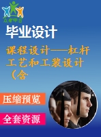 課程設計---杠桿工藝和工裝設計（含cad圖紙和工序卡）