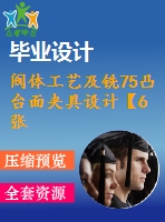 閥體工藝及銑75凸臺面夾具設(shè)計(jì)【6張cad圖紙、工藝卡片和說明書】